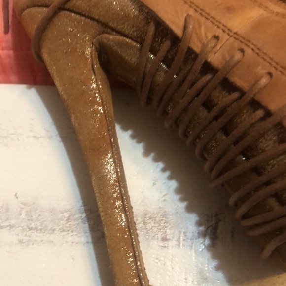 Zi Giny women’s leather platform tan boots size 9‎ 5 inch heels - Picture 2 of 11